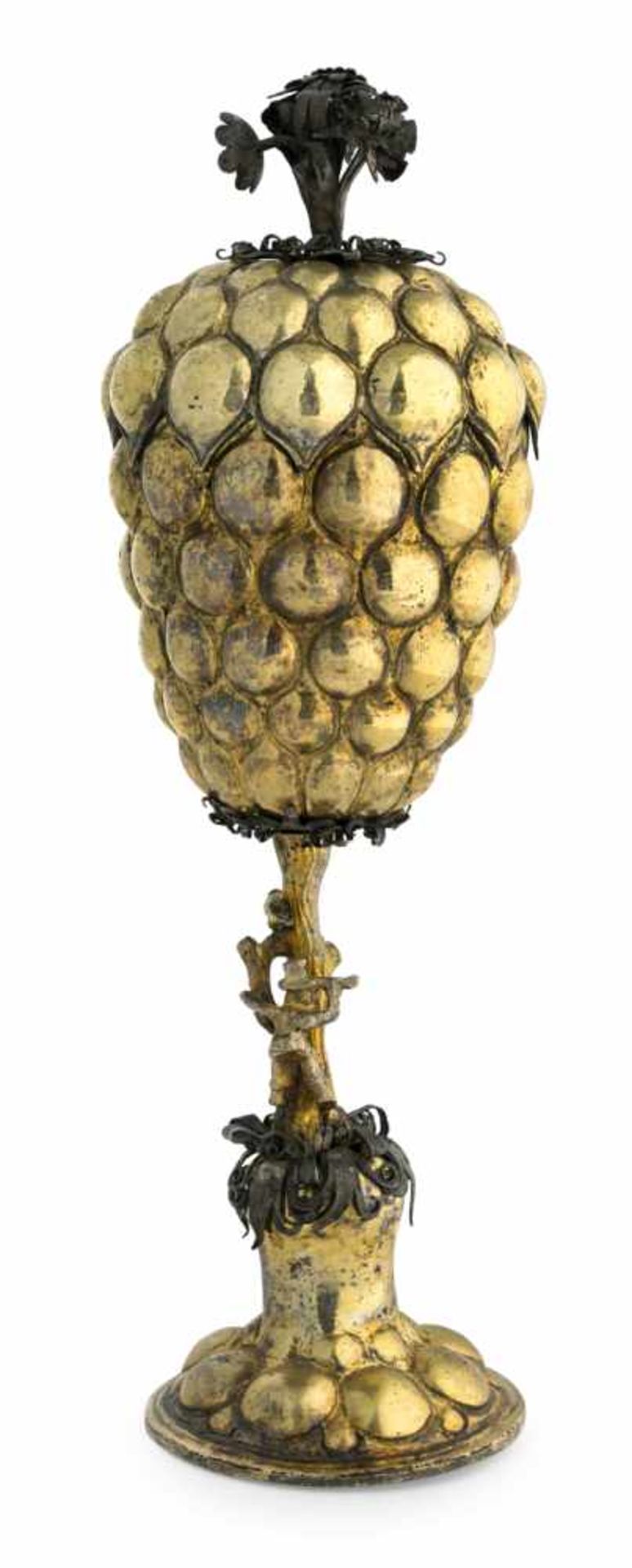 zurückgezogenNUREMBERG SILVERGILT GRAPE SHAPED CUP AND COVER, maker's mark of Paulus Baier, c.