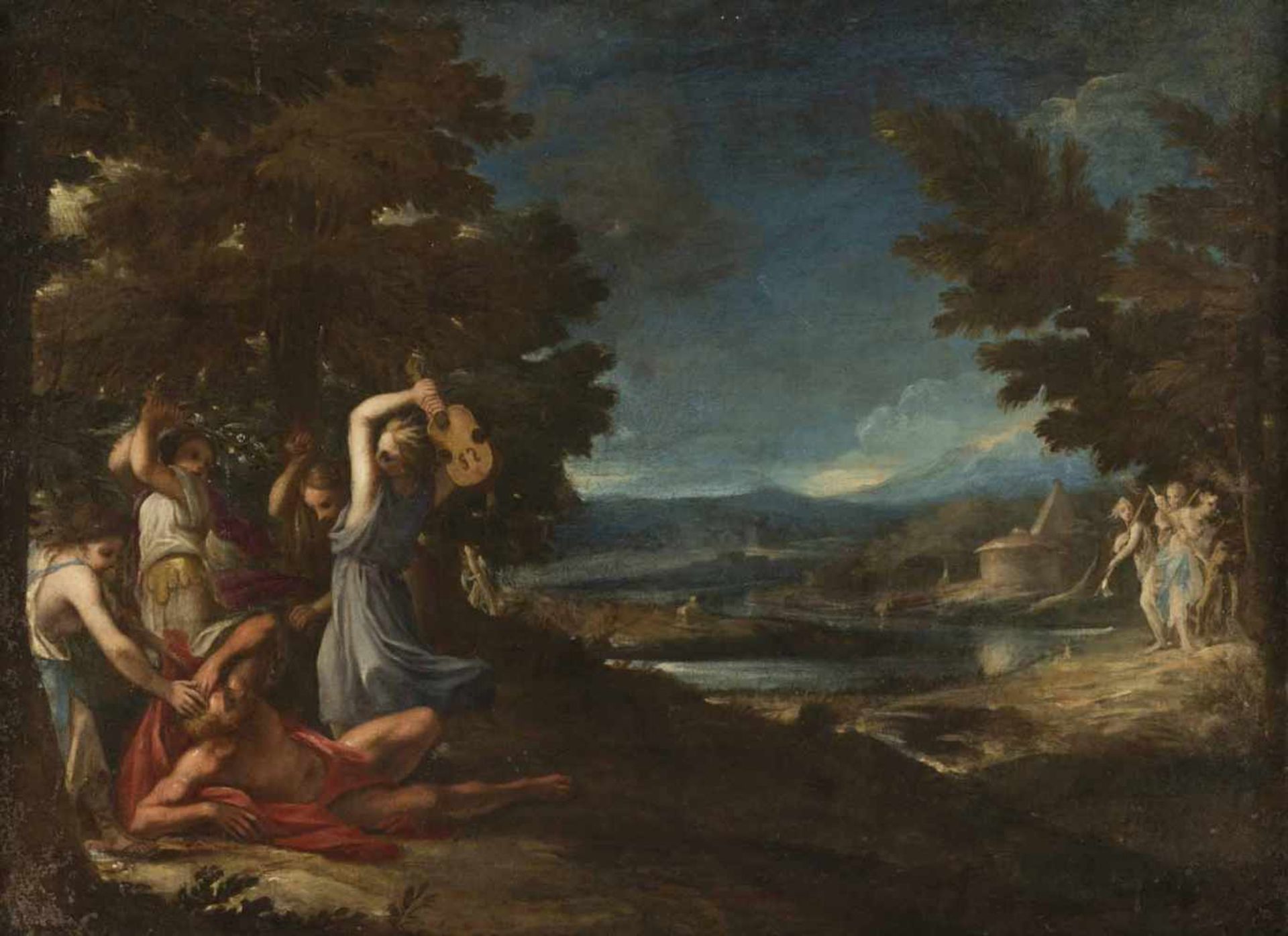 Viola, Giovanni Battista (attr.)Bologna 1576 - Rom 166270 x 96 cmArkadische Landschaft mit Orpheus