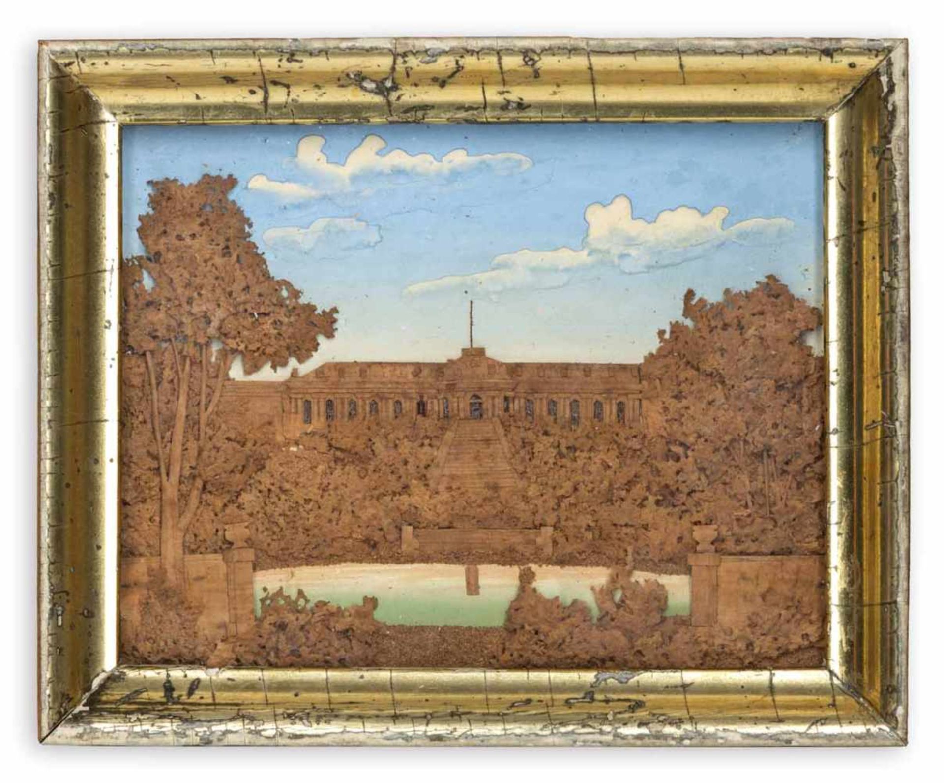 Zwei Korkdioramen, Phelloplastik, Potsdam-AnsichtenMitte 19. JahrhundertH. 10,5/12 cmSchloss - Bild 2 aus 3