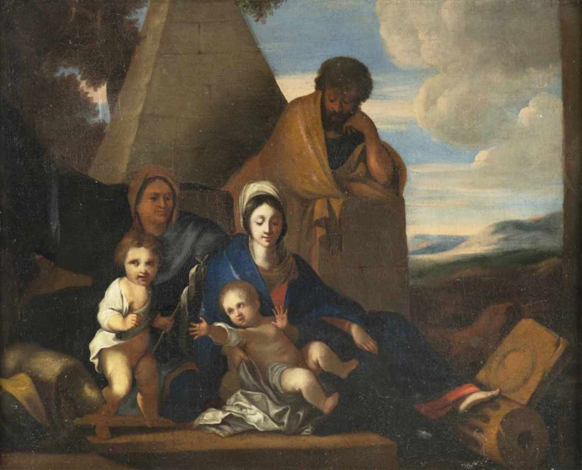 Bourdon, Sébastien (nach)Montpellier 1616 - Paris 167171 x 89 cmDie Heilige Familie an einer