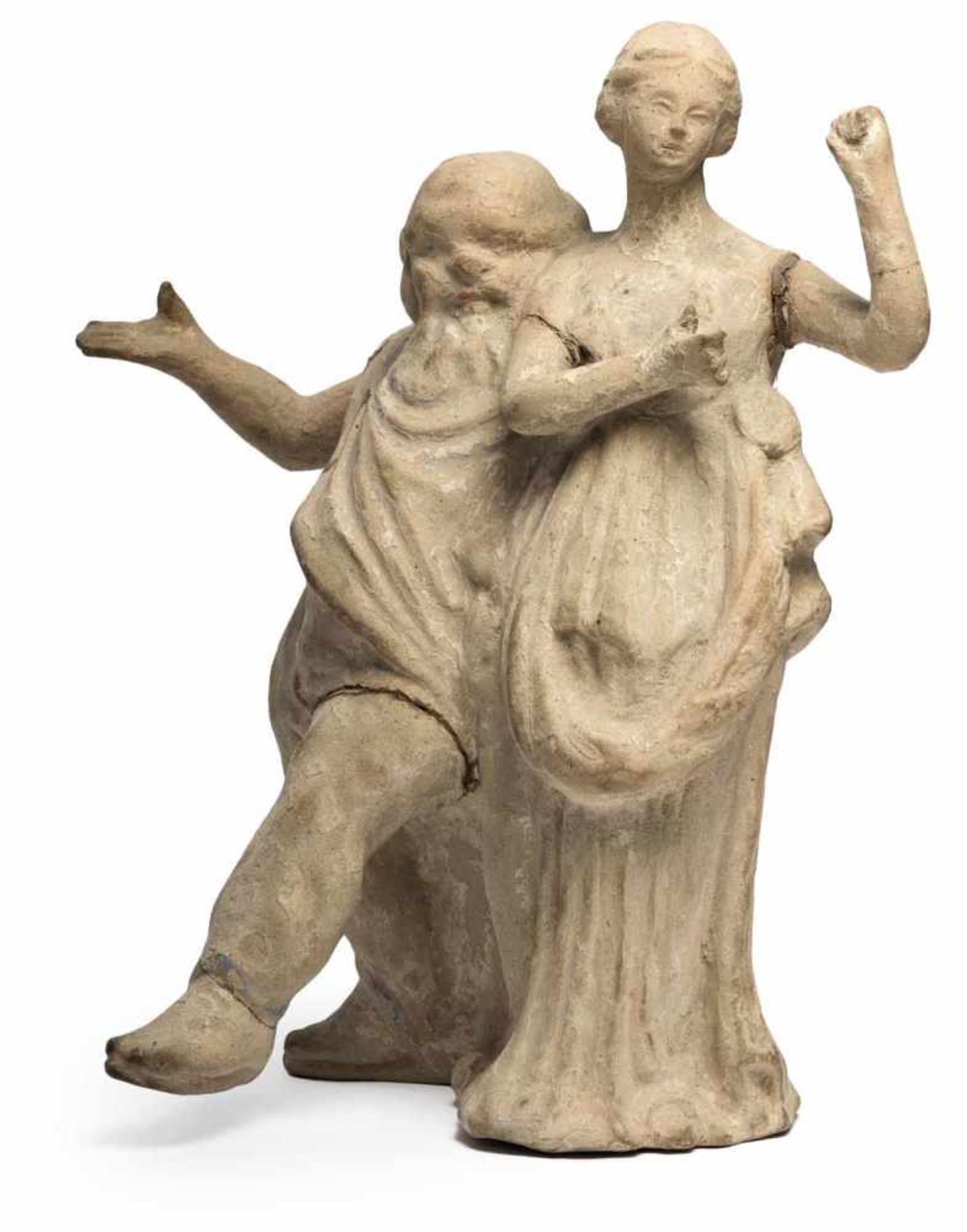 Koroplastik FigurengruppeMagna Grecia, Centuripe, 3./2. Jh. v.Chr.H. 19,5 cmHübsche kleinformatige
