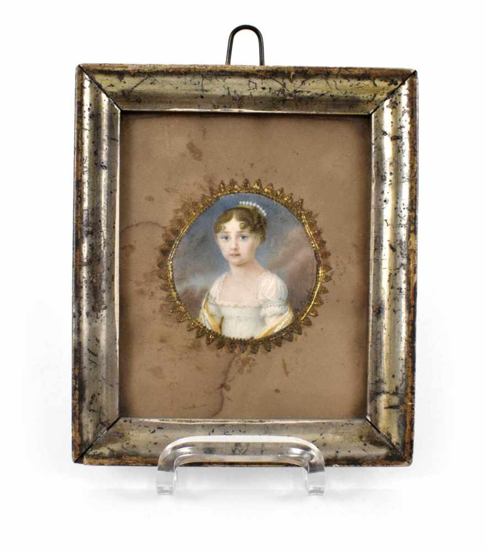 BEZ. SCHOPFER 1810,MÄDCHENPORTRAIT, BAYERND. 4,8 CM- - -33.00 % buyer's premium on the hammer