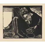 Kollwitz, KätheKönigsberg, 1867 - Moritzburg, 194523,8x28,8cm,o.R."Tod mit Frau im Schoss", 1921.