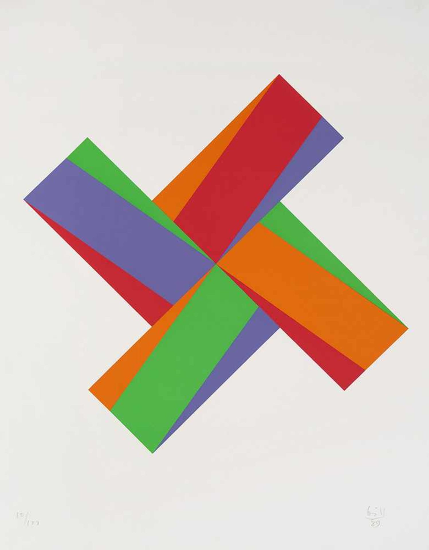 Bill, MaxWinterthur, 1908 - Berlin, 199476 x 58 cm,o.R.Ohne Titel, 1989. Farbserigraphie auf