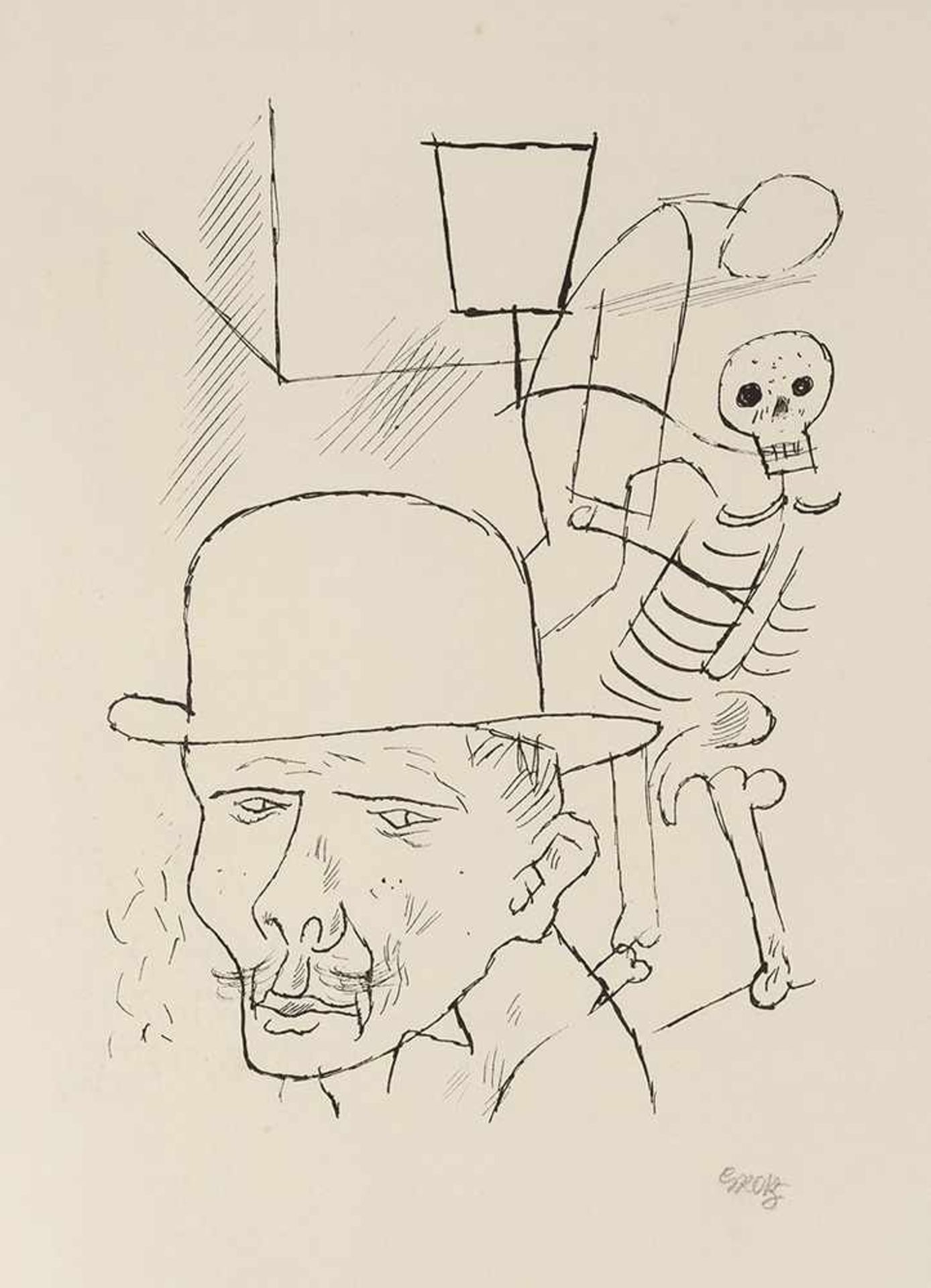 Grosz, GeorgeBerlin, 1893 - 195927,7x18,9cm,o.R."Tod auf der Strasse", 1920/21. Lithografie auf