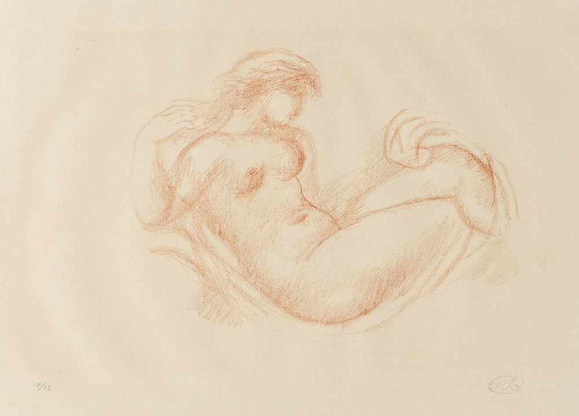 Maillol, AristideBayuls-sur-Mer, 1861 - Marly-le-Roi, 194432,5 x 50cm,o.R."Femme en berceau, bras - Bild 2 aus 2
