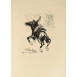Liebermann, MaxBerlin, 1847 - 193528 x 23 cm,o.R."Soldat auf galoppierendem Pferd", 1915.
