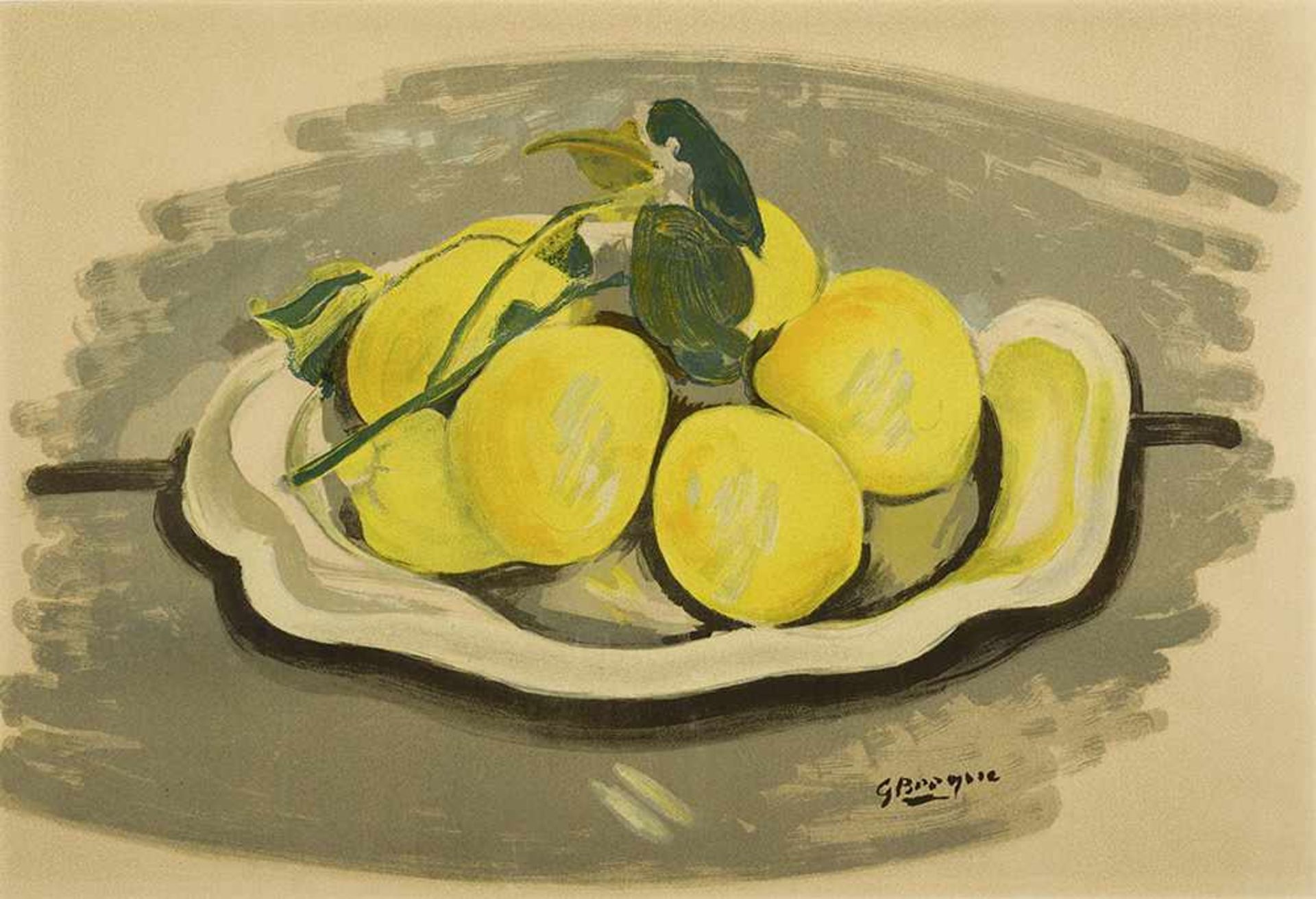 Braque, GeorgesArgenteuil, 1881 - Paris, 196333 x 51 cm, R."Corbeille de fruits". Farblithografie