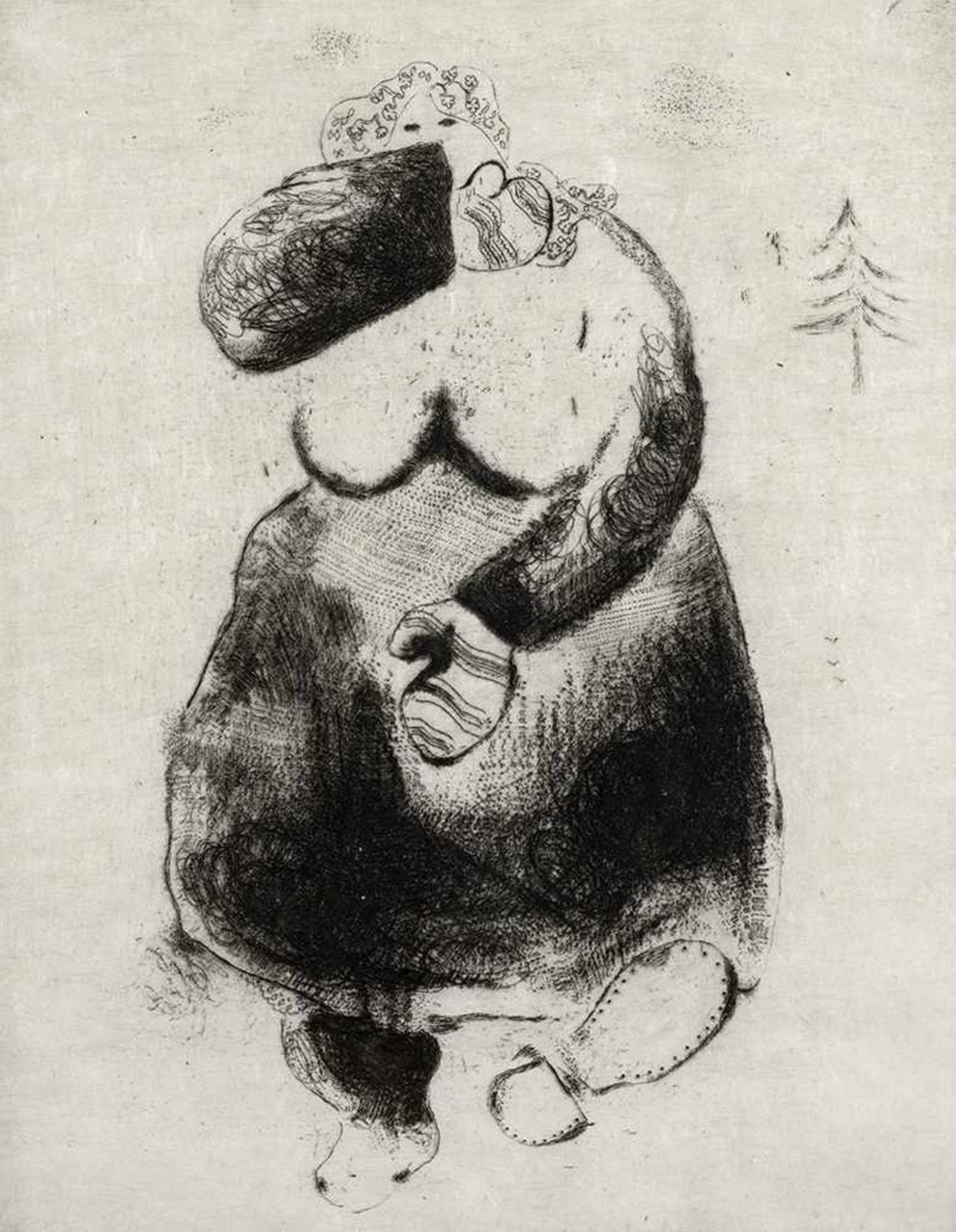 Chagall, MarcWitebsk, 1889 - Vence, 198528 x 21 cm, R.La femme moineau, 1925 - 1927. Radierung auf