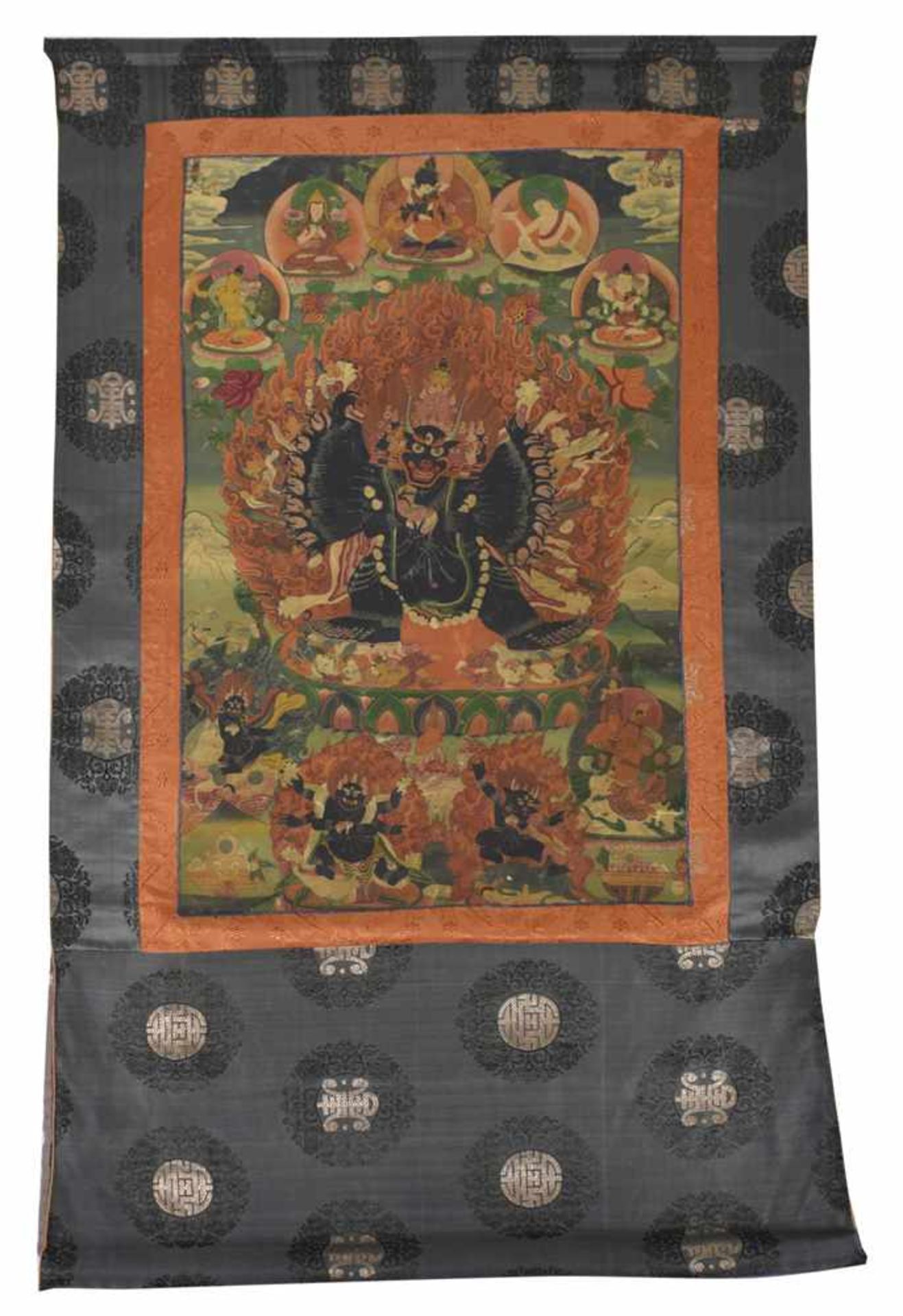 THANGKA MIT DARSTELLUNG DESYAMANTAKA, TIBET64 X 42,5 CM- - -33.00 % buyer's premium on the hammer