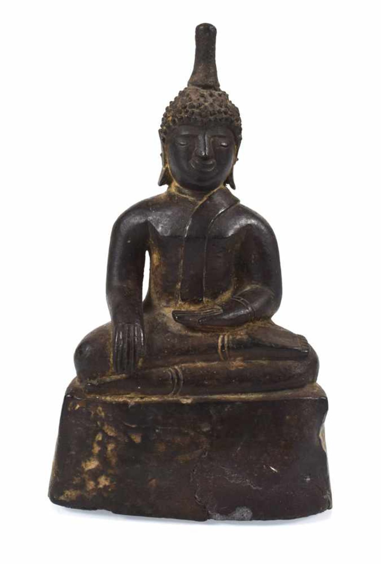 SITZENDER BUDDHA, BRONZE,BURMA, 18./19. JH.H. 17,8 CM- - -33.00 % buyer's premium on the hammer