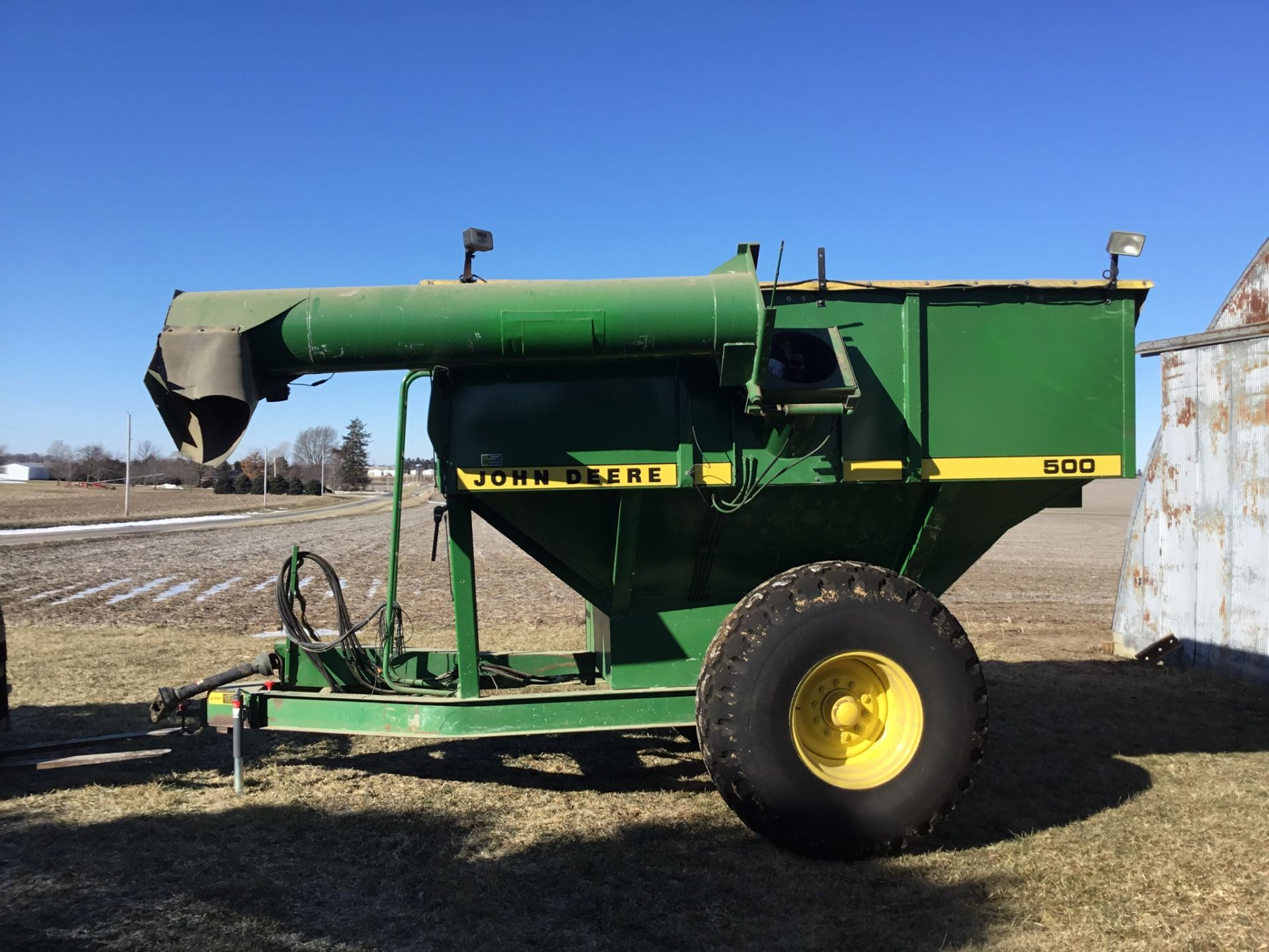 JD 500 Auger Cart w/Tarp, 1,000 PTO, Brand New Tires, Serial #AO500X011247 - Image 3 of 7