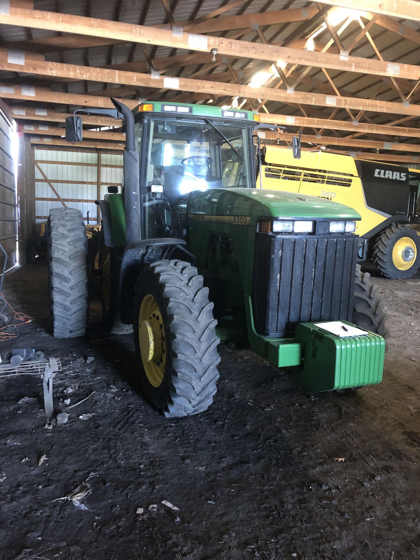 1995 JD 8300 MFWD, Power Shift, 4 Hyd. Remotes, 10 Front Weights, Serial #RW8300P003757, 10,051 - Image 2 of 5