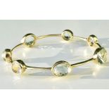 Green Amethyst Bangle Bracelet 18k