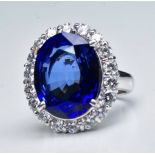 Sapphire Diamond Ring 8.79 Carat 14k