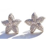 Diamond Starfish Earrings 18k 1.5 carat