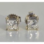 Princess-cut Diamond Earrings 14k