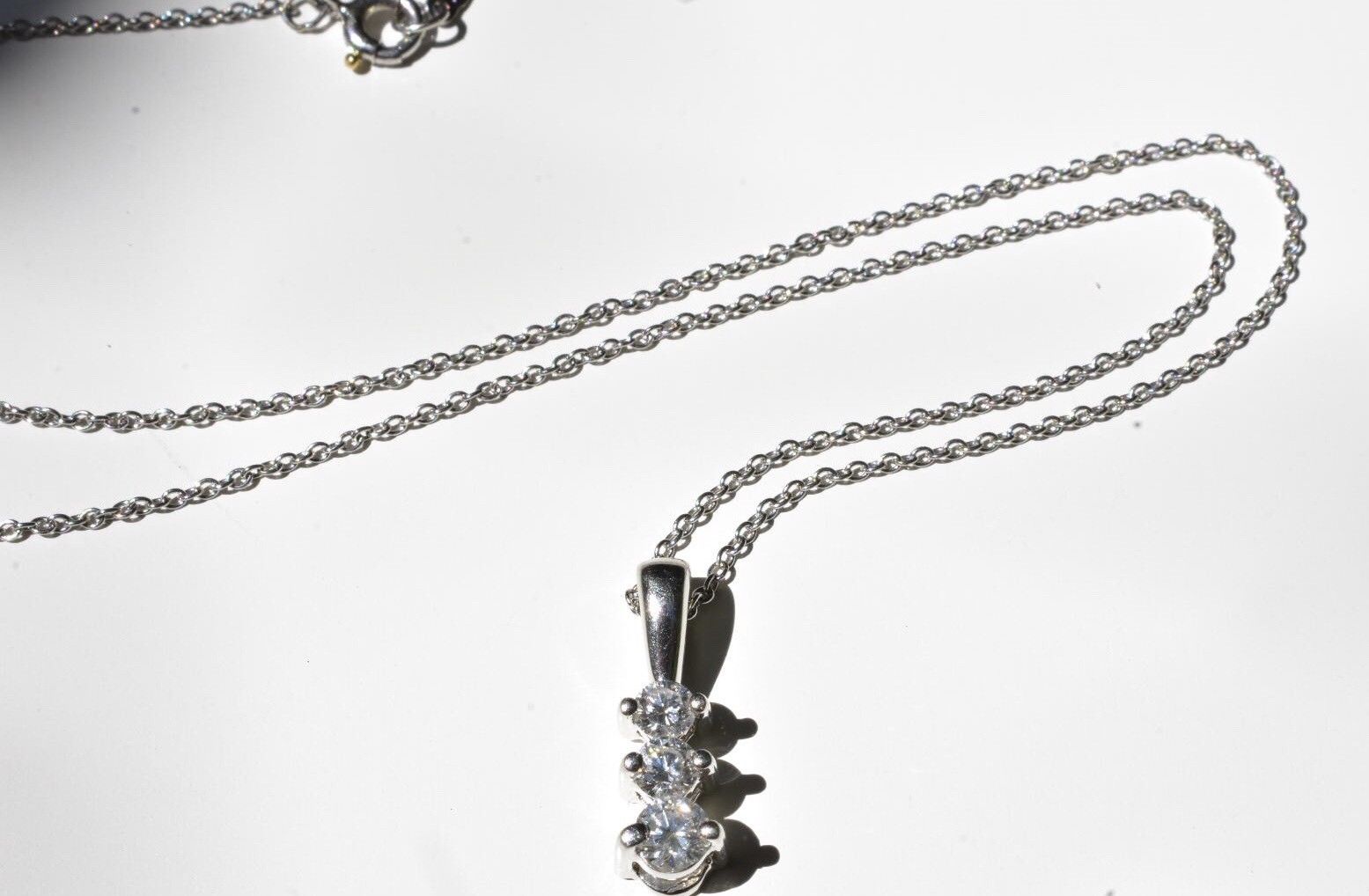 Platinum Diamond Pendant on Tiffany & Co Chain Necklace - Image 3 of 12