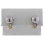 South Sea Pearl Diamond Earrings 18k