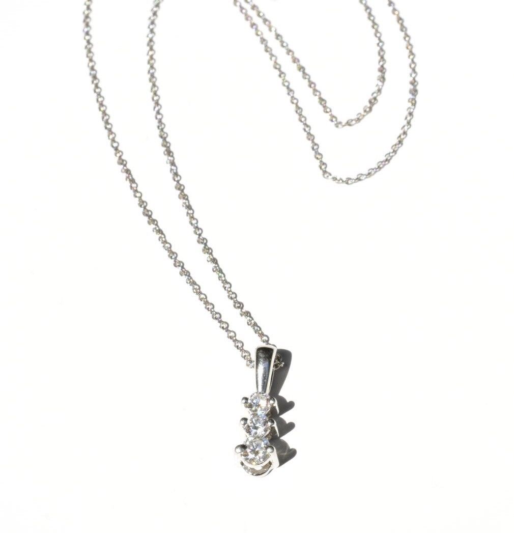 Platinum Diamond Pendant on Tiffany & Co Chain Necklace - Image 4 of 12