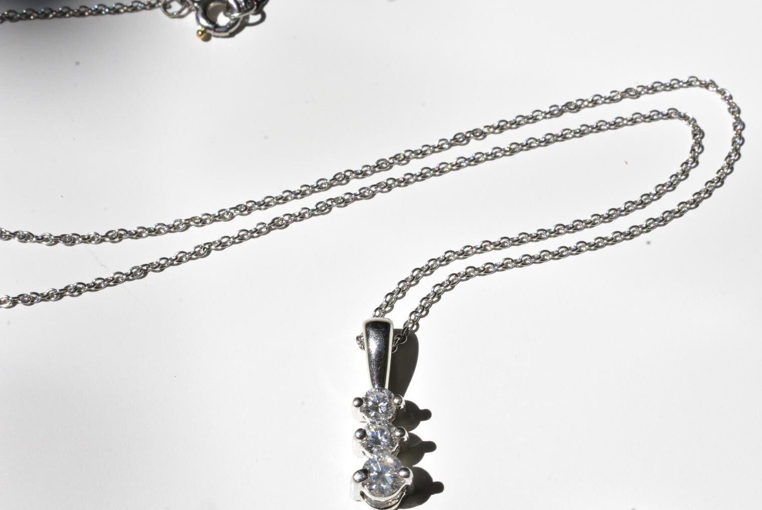 Platinum Diamond Pendant on Tiffany & Co Chain Necklace - Image 2 of 12