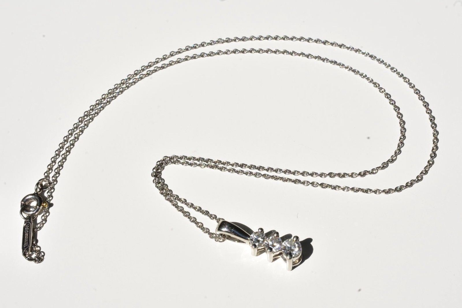 Platinum Diamond Pendant on Tiffany & Co Chain Necklace - Image 5 of 12