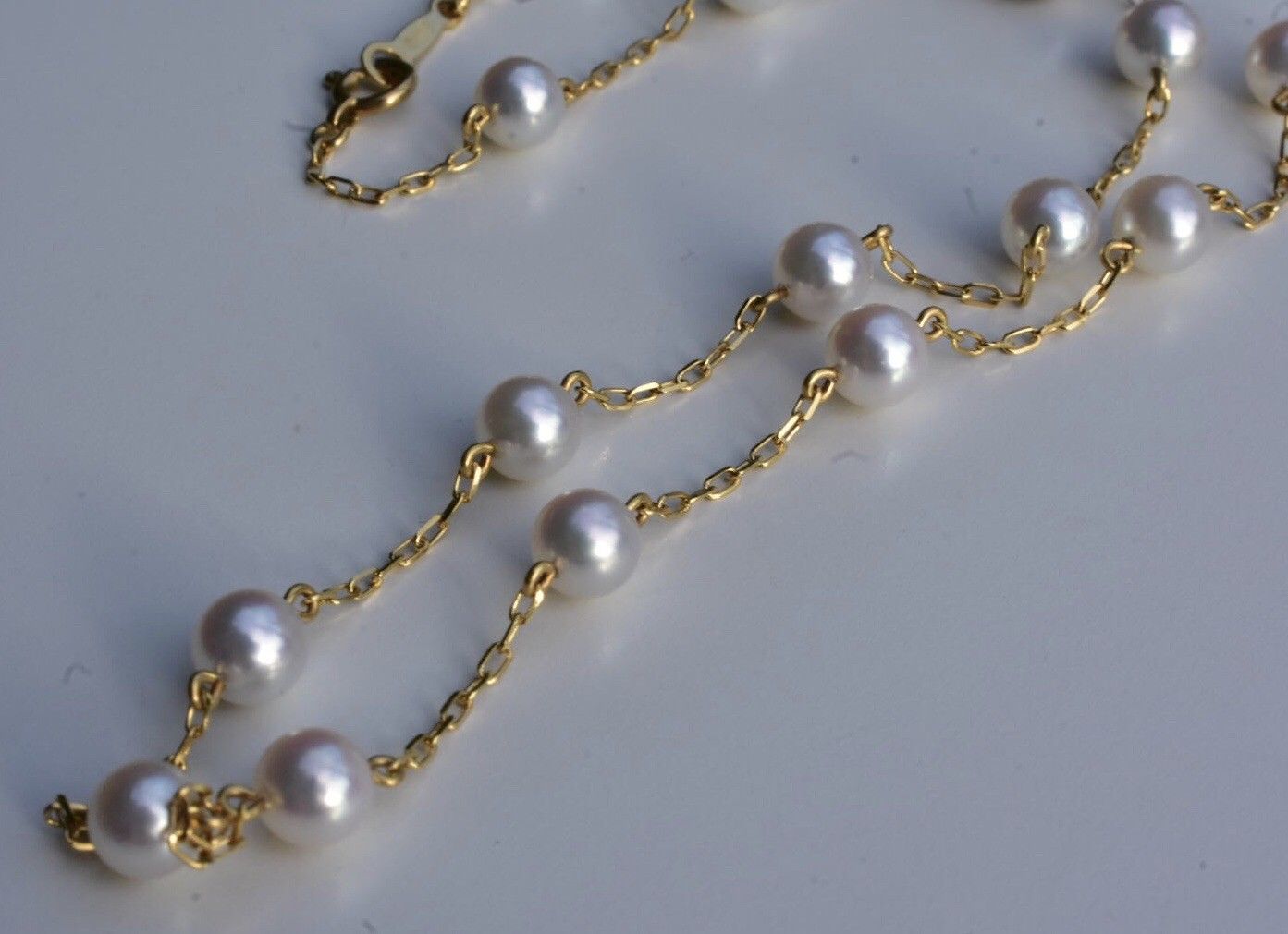 Mikimoto Akoya Pearl Necklace & Earrings Set 18k - Image 4 of 11