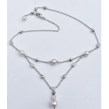 Bulgari Lucea Diamond & Pearl Necklace 18k