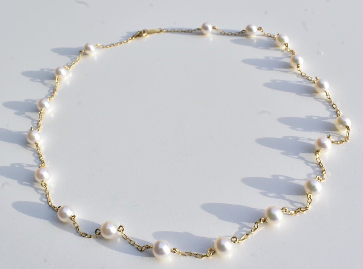 Mikimoto Akoya Pearl Necklace & Earrings Set 18k - Image 9 of 11