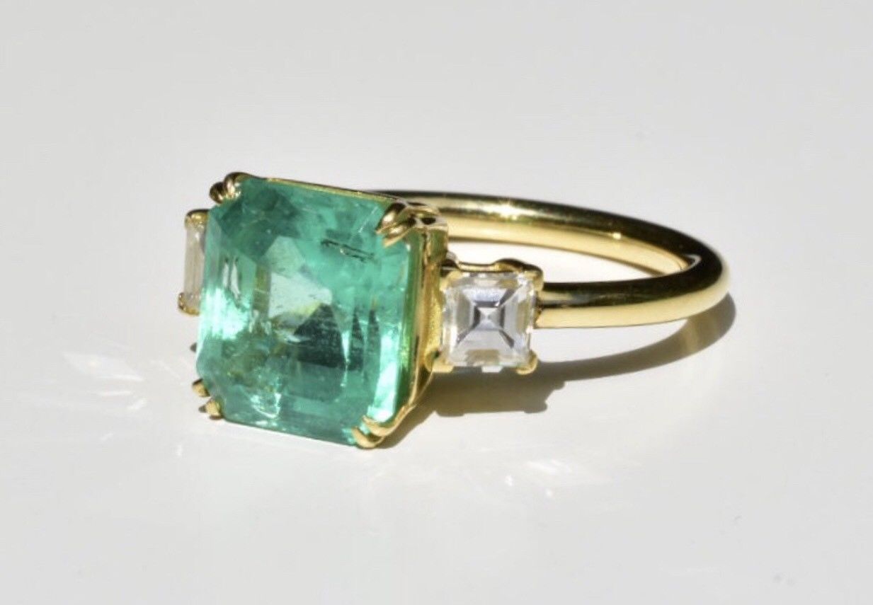 Emerald & Diamond Ring 18k - Image 5 of 12