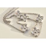 Platinum and Diamond Flower Necklace