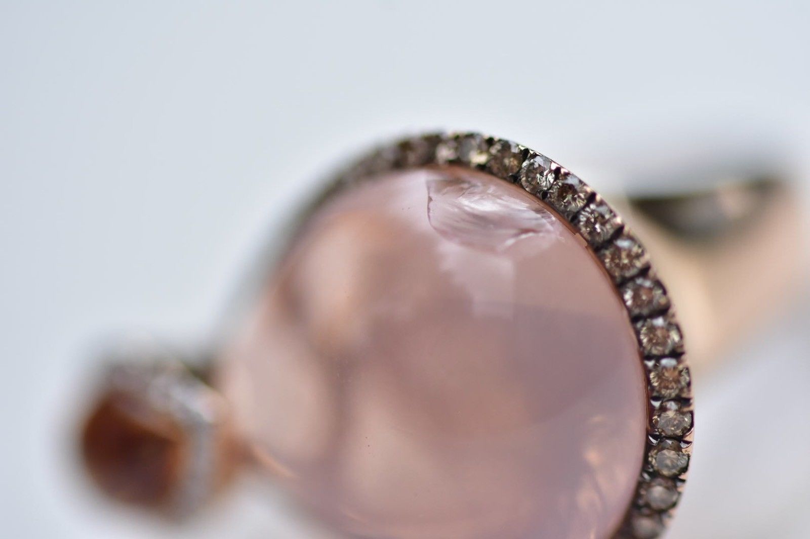 Diamond Rose Quartz Citrine Ring 18k - Image 11 of 12