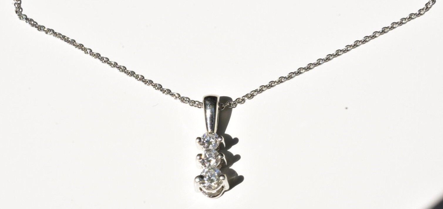 Platinum Diamond Pendant on Tiffany & Co Chain Necklace - Image 6 of 12