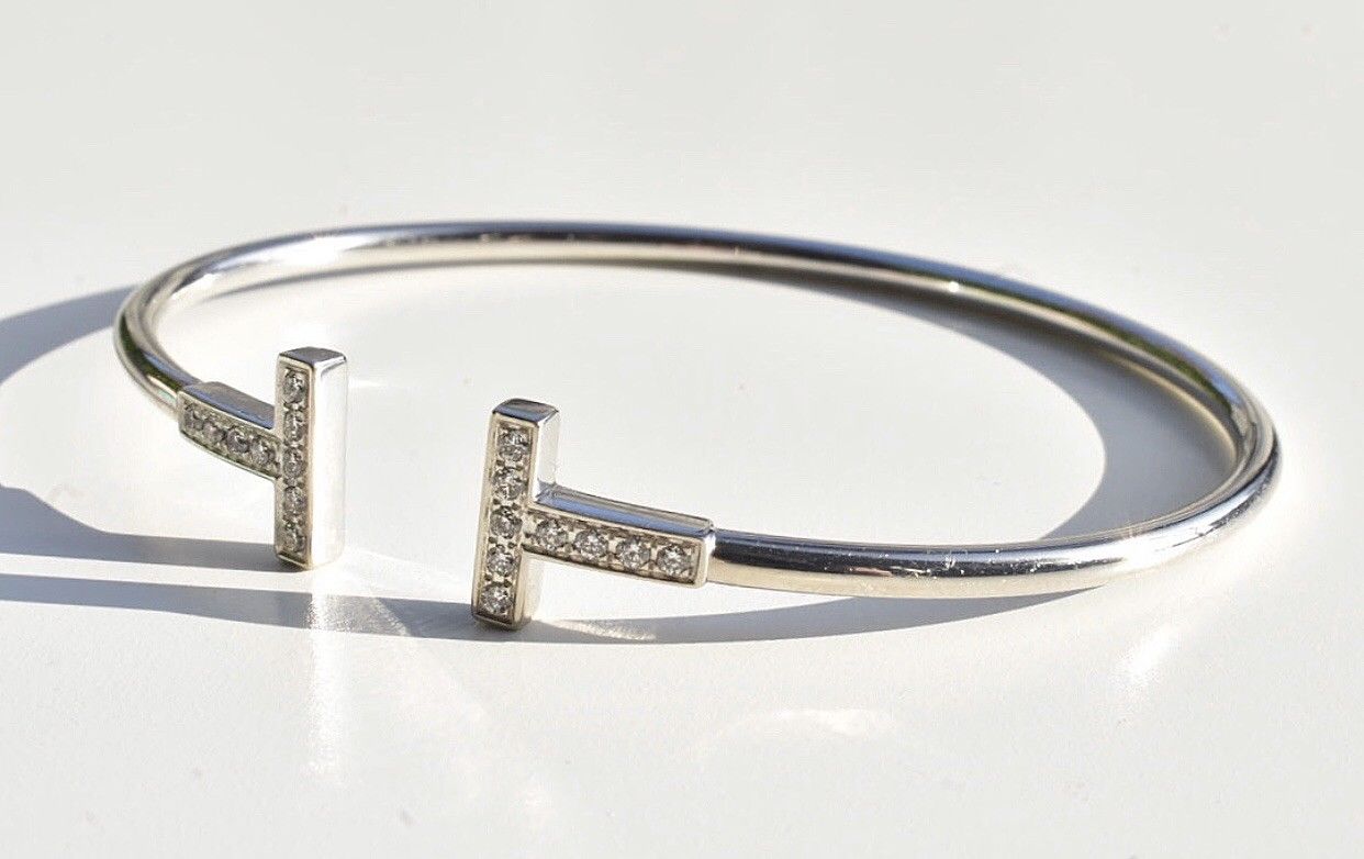 Tiffany & Co T Wire Bracelet 18k - Image 3 of 12