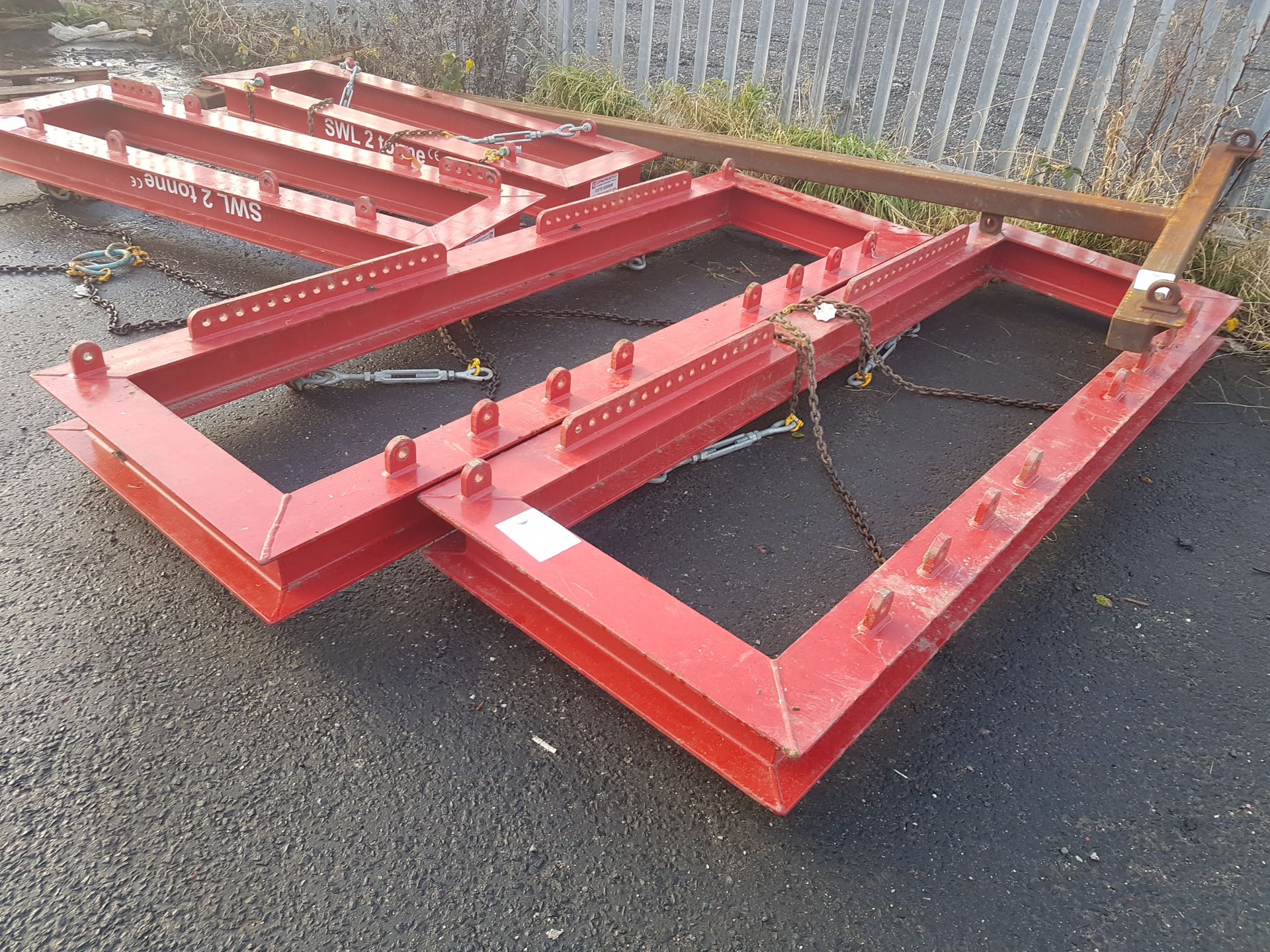 2 NO OF 2 TONNE LIFTING FRAMES 3M X 1M C.W 4 LEG CHAIN ASSMELY - Image 2 of 2