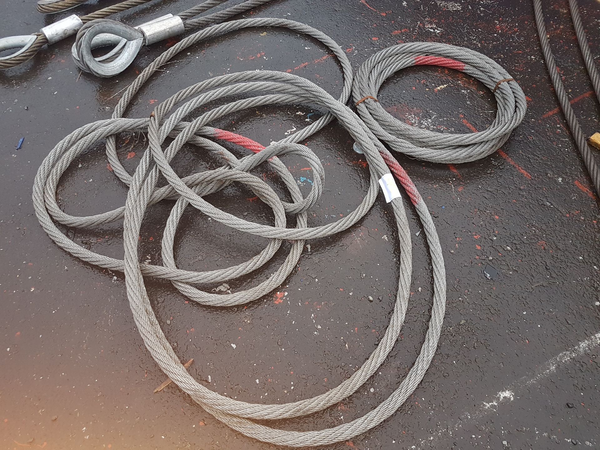 2 NO 25 TONNE 10M CIRCULAR GROMMETS / ENDLESS WIRE ROPE SLINGS