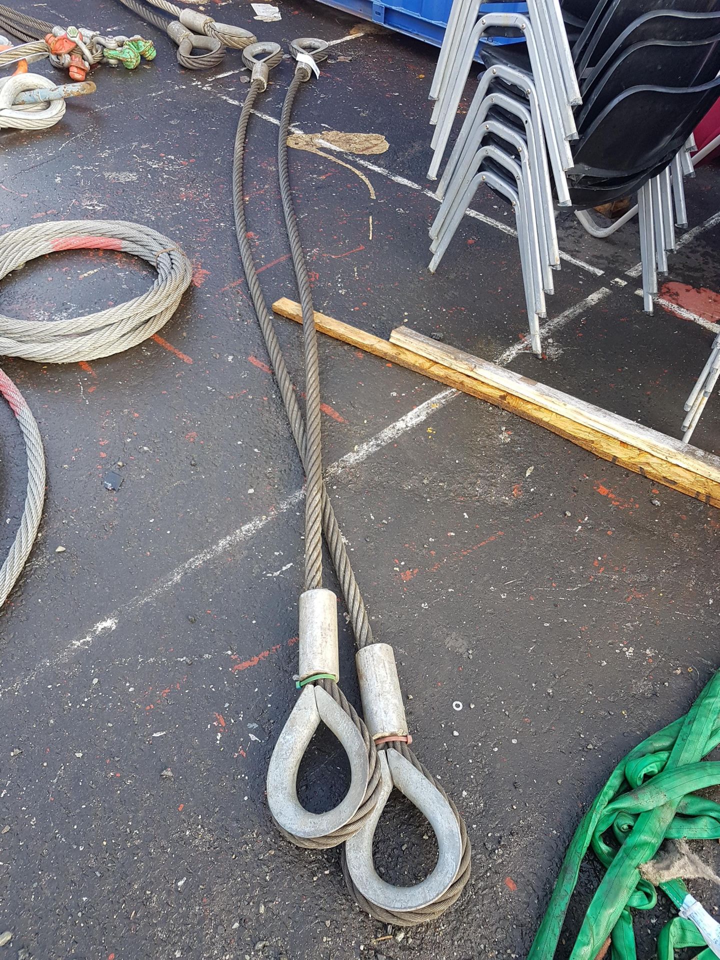 2 NO OF 18 TONNE 4M WIRE ROPE SLINGS
