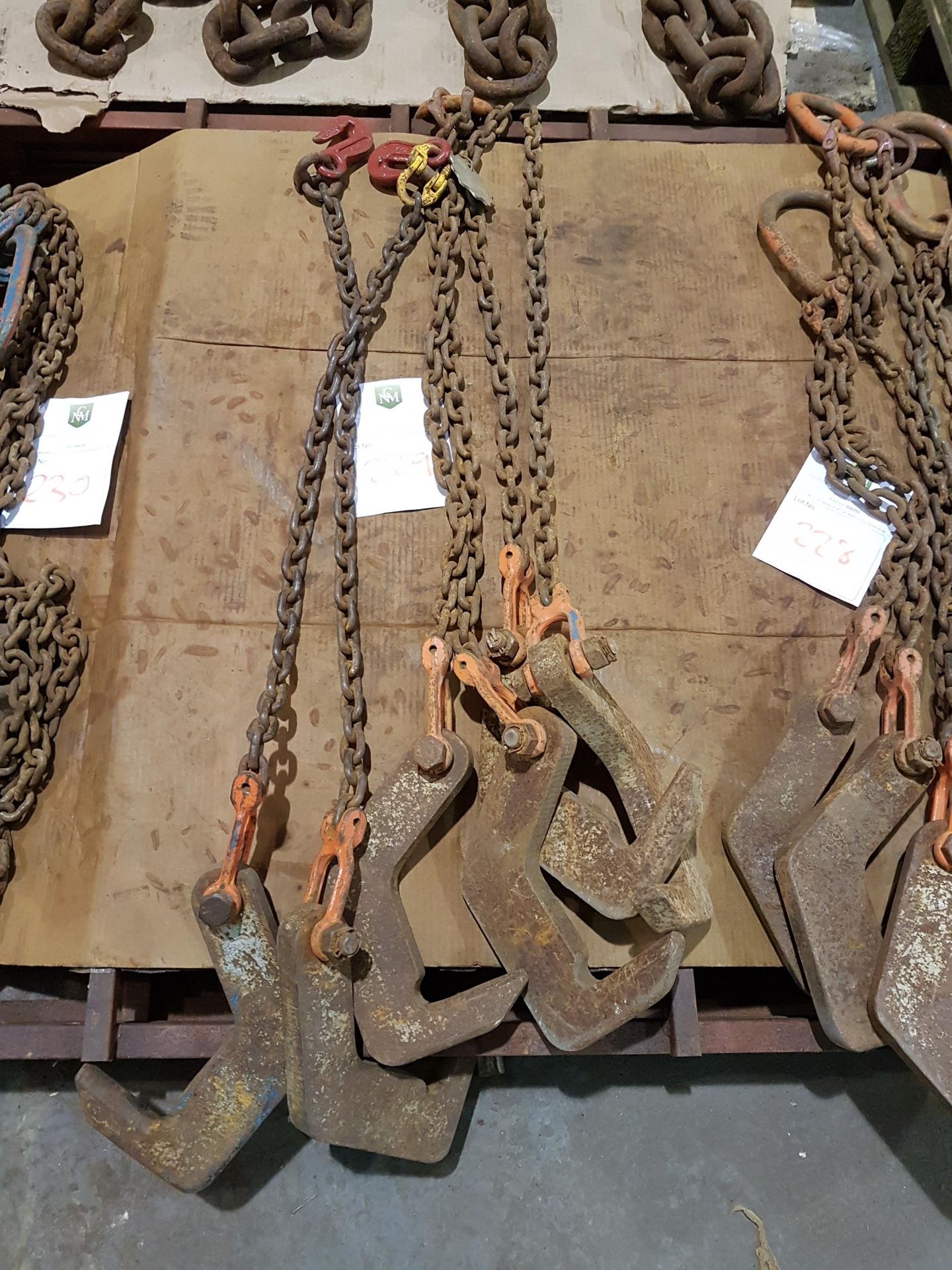 3 NO 2 TONNE 2 LEG PIPE LIFTING CHAINS 2M LENGTH