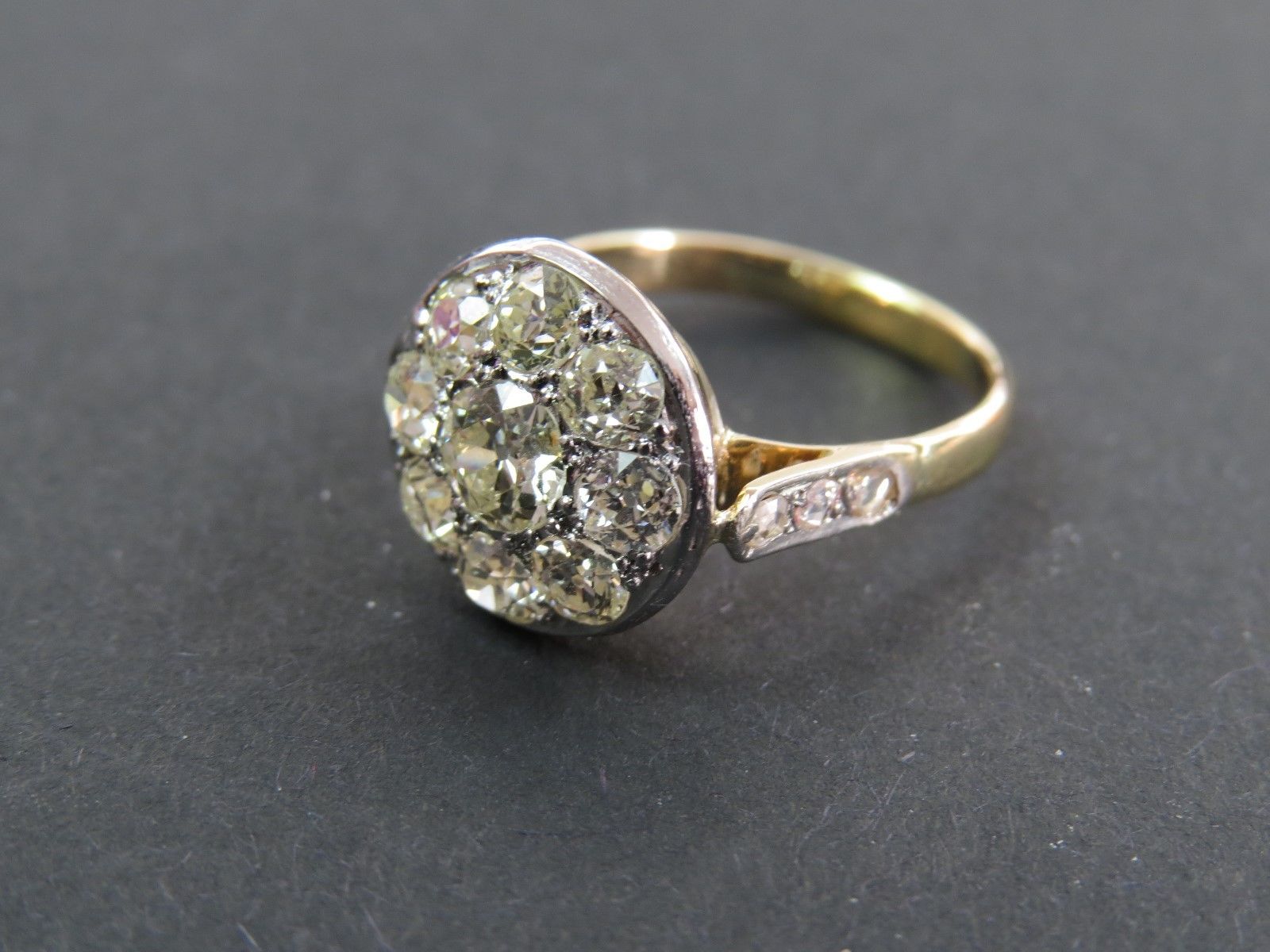 Withdrawn Lot Antique Edwardian 18ct Gold 1.3ct Diamond Cluster Ring C.1910 - Image 5 of 7