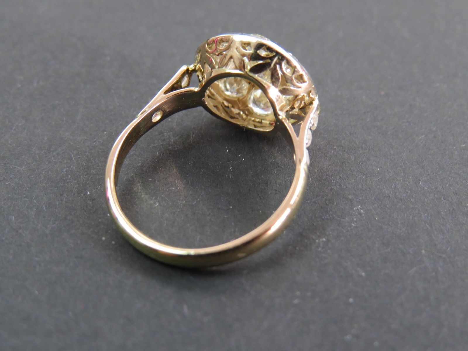 Withdrawn Lot Antique Edwardian 18ct Gold 1.3ct Diamond Cluster Ring C.1910 - Image 3 of 7