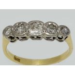 c1910 Inline 5 Diamond & 18ct Gold Engagement Ring