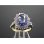 A Beautiful Vintage 1.2ct Diamond & Sapphire 18ct Gold Ring