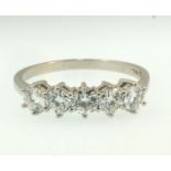 Platinum 950 Diamond(1.33ct) Eternity Wedding Ring (Size S 1/2) 4mm