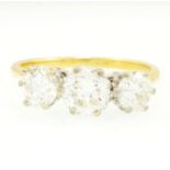 18Carat Yellow Gold Diamond(1.48ct) Three-Stone Ring (Size K) 6mm Width