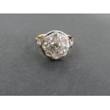 Withdrawn Lot Antique Edwardian 18ct Gold 1.3ct Diamond Cluster Ring C.1910