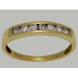 c1990 Inline 7 Diamond & 18ct Gold Engagement Ring