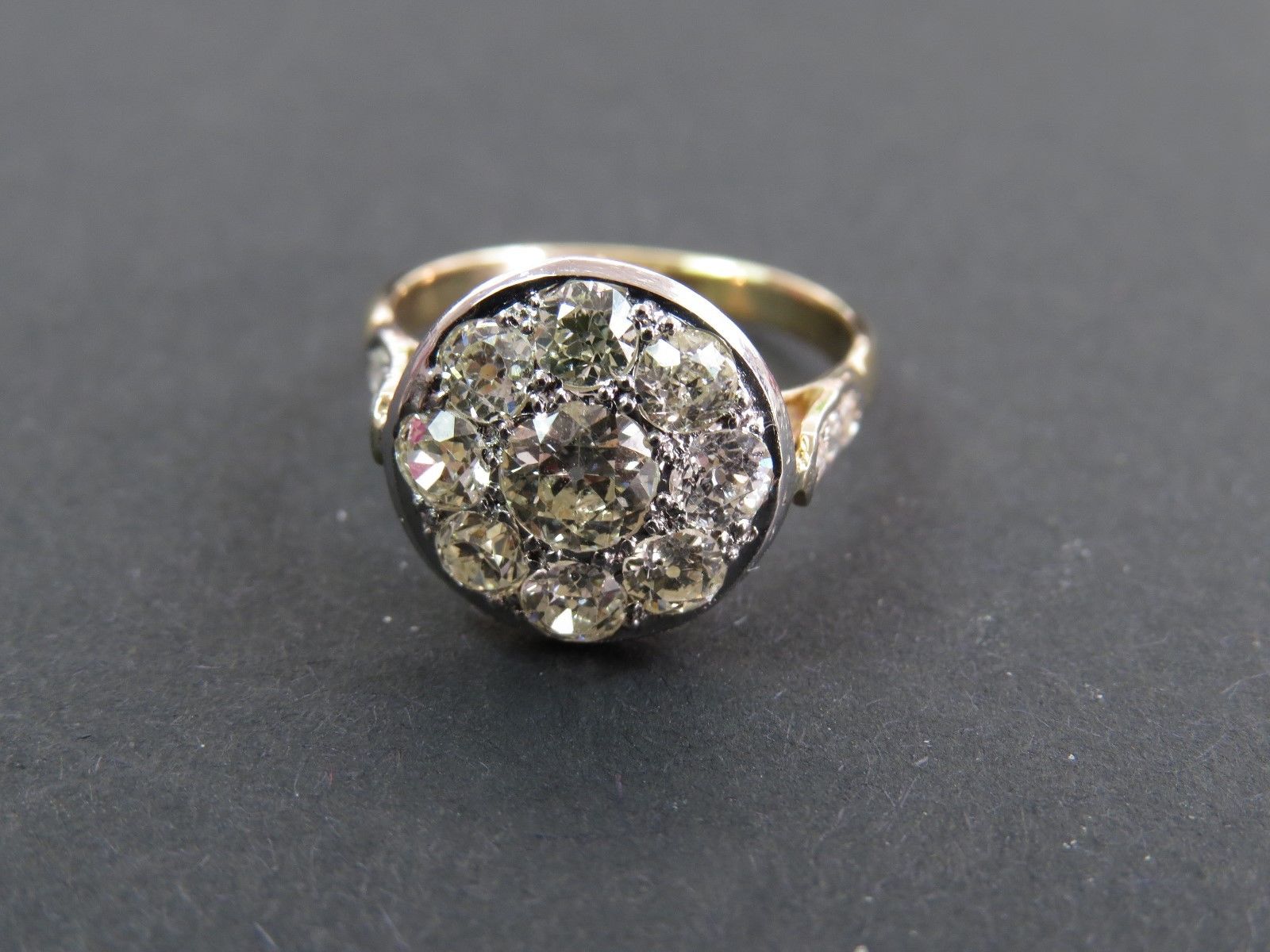 Withdrawn Lot Antique Edwardian 18ct Gold 1.3ct Diamond Cluster Ring C.1910 - Image 7 of 7