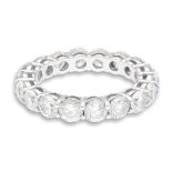 18carat White Gold Diamond(3.40ct) Full Eternity Ring (Size N) 4mm Wide