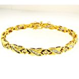 18Carat Yellow Gold Baguette Diamond (2.00ct) Tennis Bracelet 5mm Wide