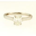 18Carat White Gold 1.00ct Oval Diamond Cluster Ring (Size I) 5x7mm Head